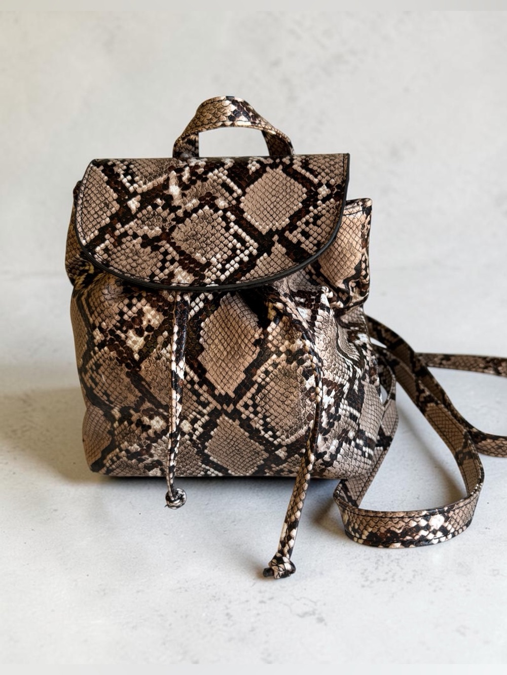 PacSun Snake Print Mini Backpack Purse - Excellent Condition!
